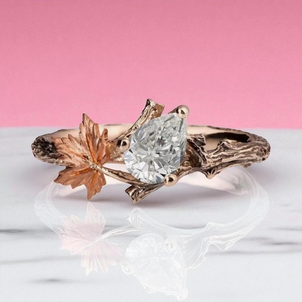 Silver Plated Nature Inspired Leaf Ring. New. - Picture 5 of 7